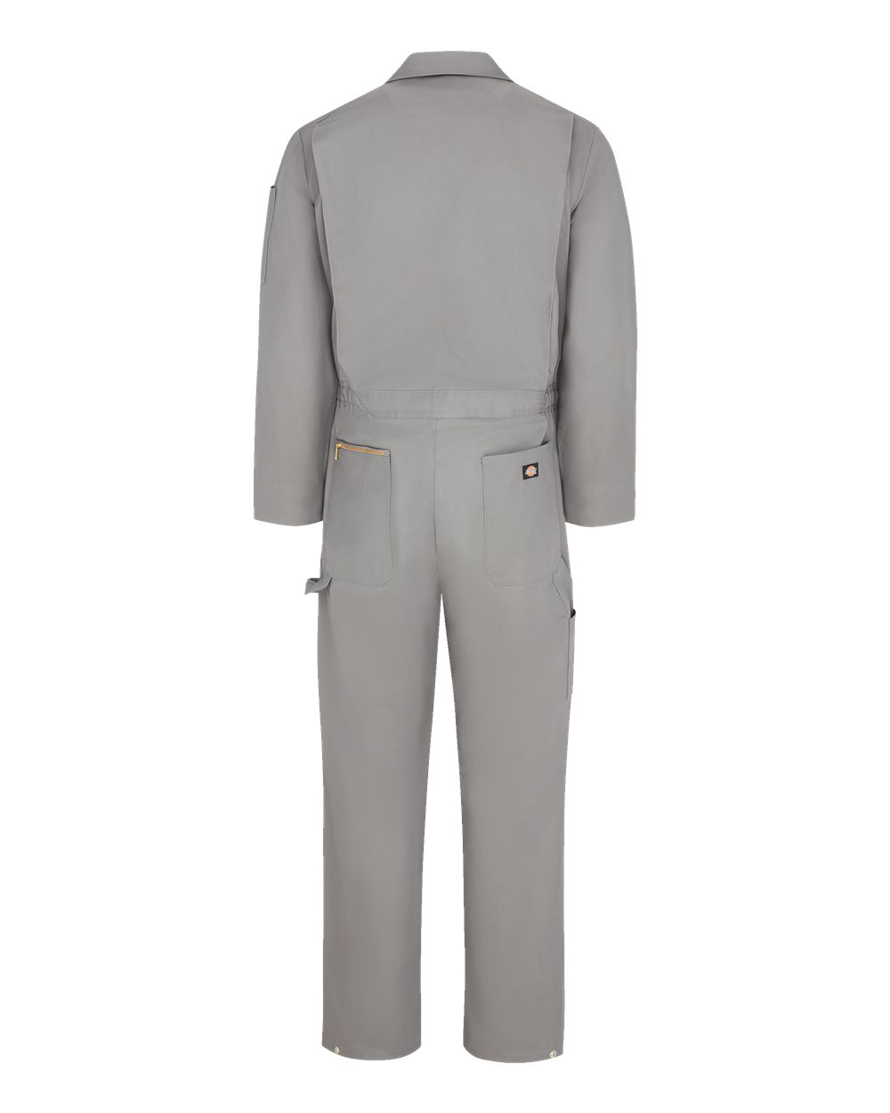 Front View of Grey Deluxe Long Sleeve Cotton Coverall - 4877