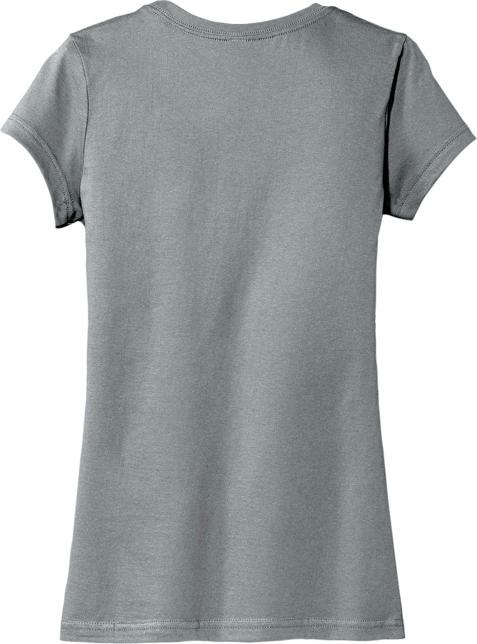 Front View of Grey District Women's Fitted Very Important Tee . DT6001