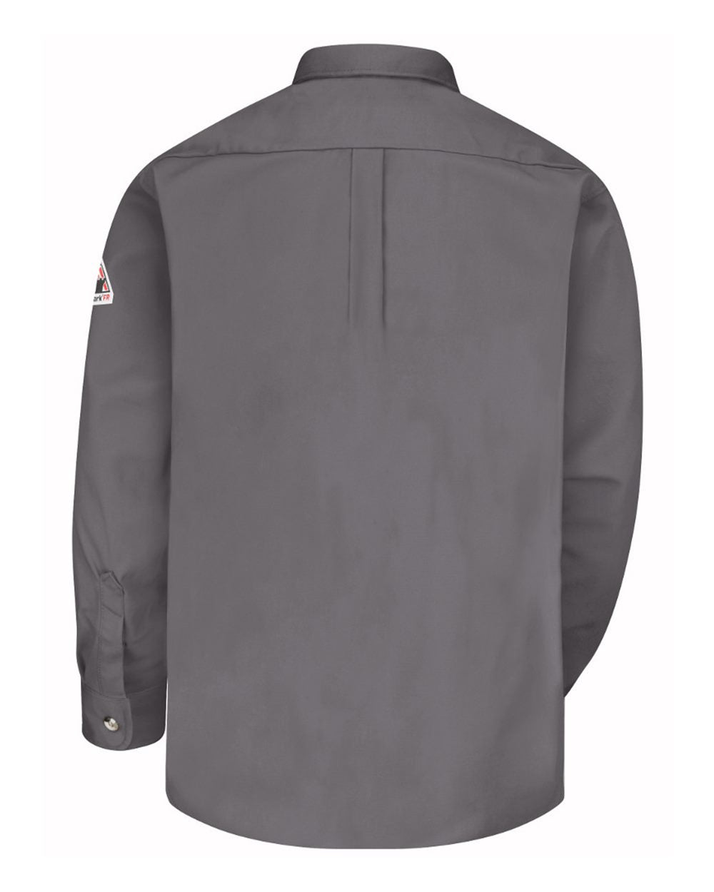 Rear View of Grey Dress Uniform Shirt - Excel FR ComforTouch - 7 oz. - SLU2 plain