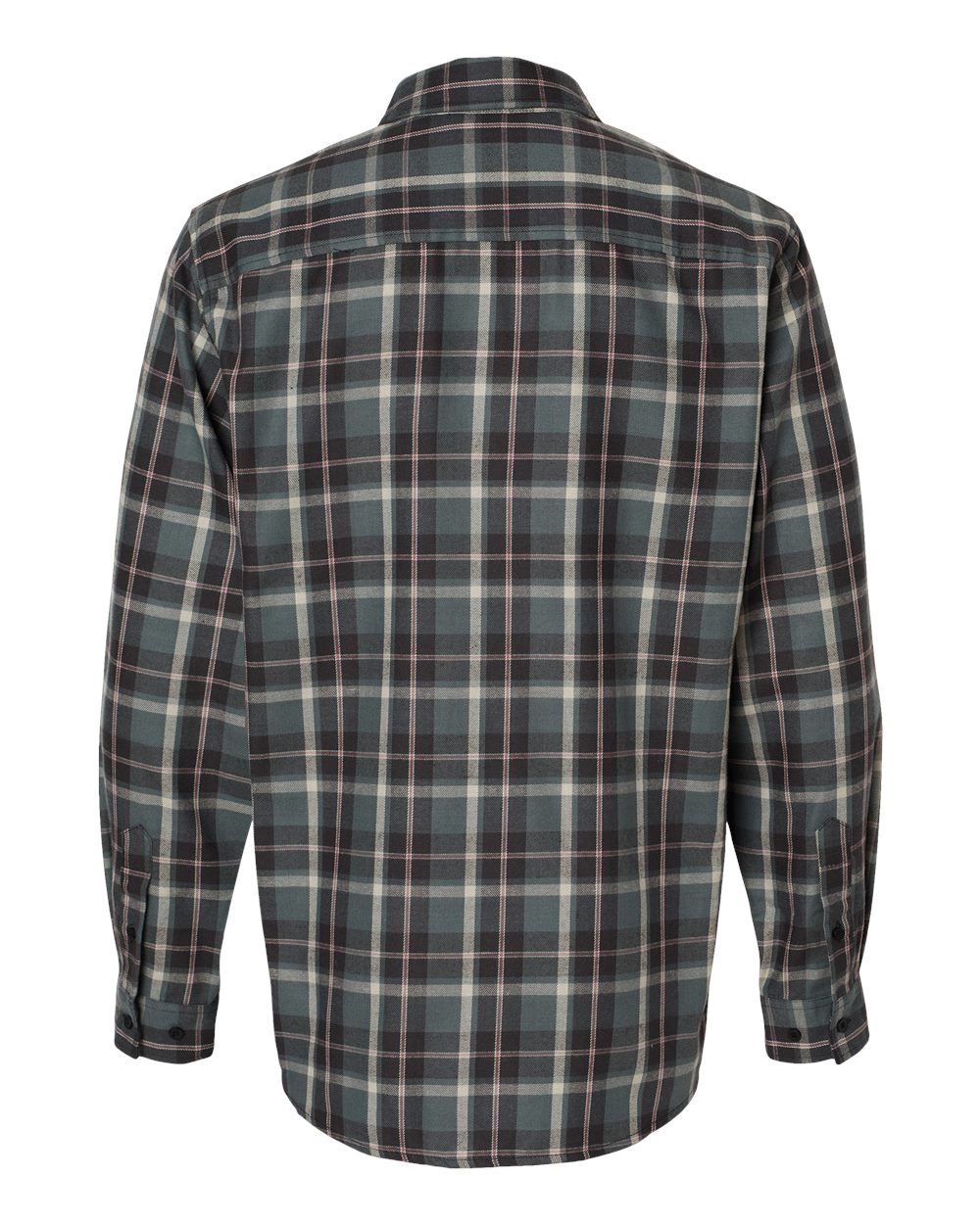 Front View of Grey/ Ecru Perfect Flannel Work Shirt - 8220