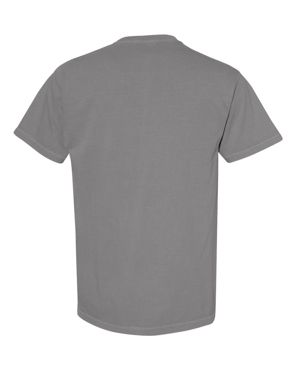 Front View of Grey Garment-Dyed Heavyweight Pocket T-Shirt - 6030