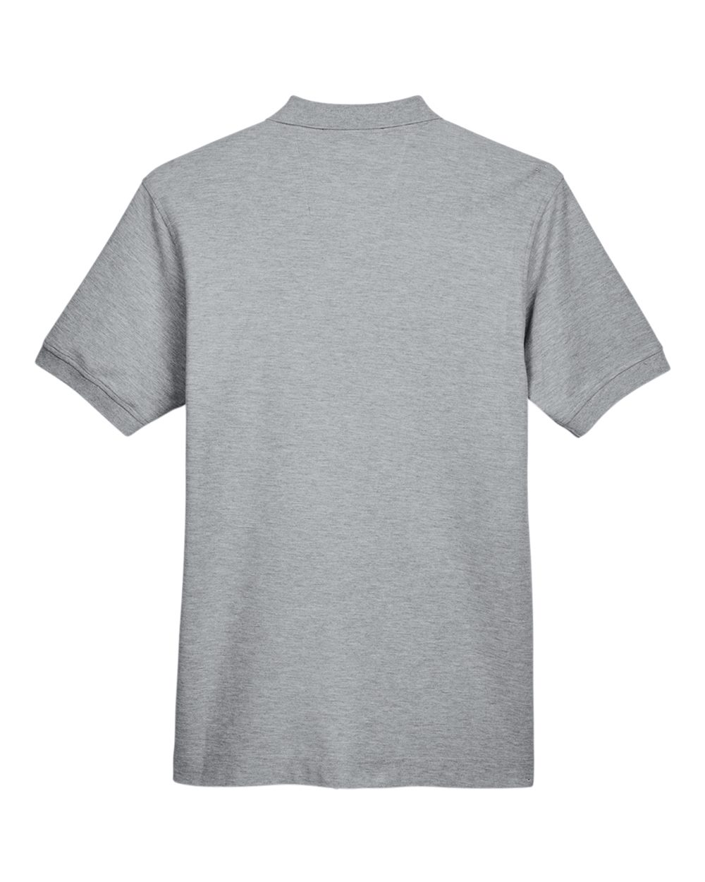 Front View of Grey Heather Men's Pima Piqué Polo - D100