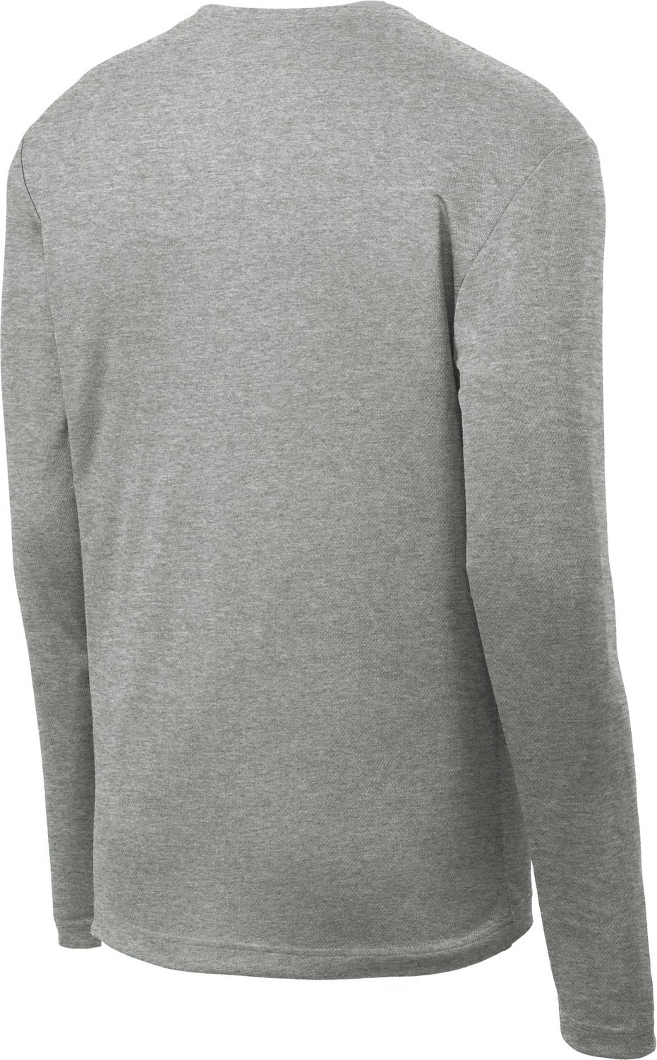 Front View of Grey Heather Sport-Tek PosiCharge RacerMesh Long Sleeve Tee. ST340LS