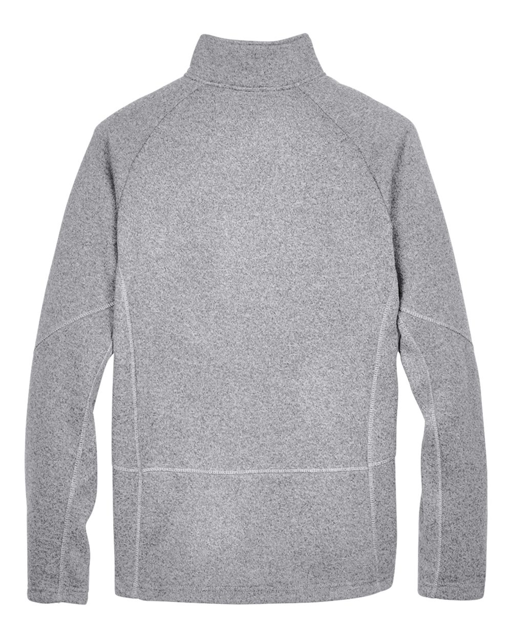 Front View of Grey Heather Unisex Bristol Sweater Fleece Quarter-Zip Pullover - DG792
