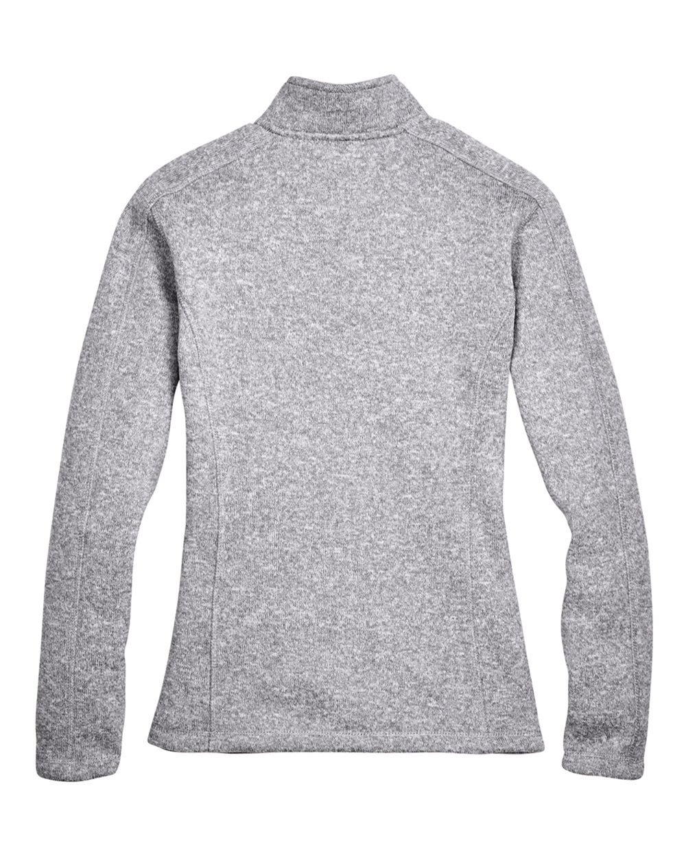 Front View of Grey Heather Women's Bristol Full-Zip Sweater Fleece Jacket - DG793W