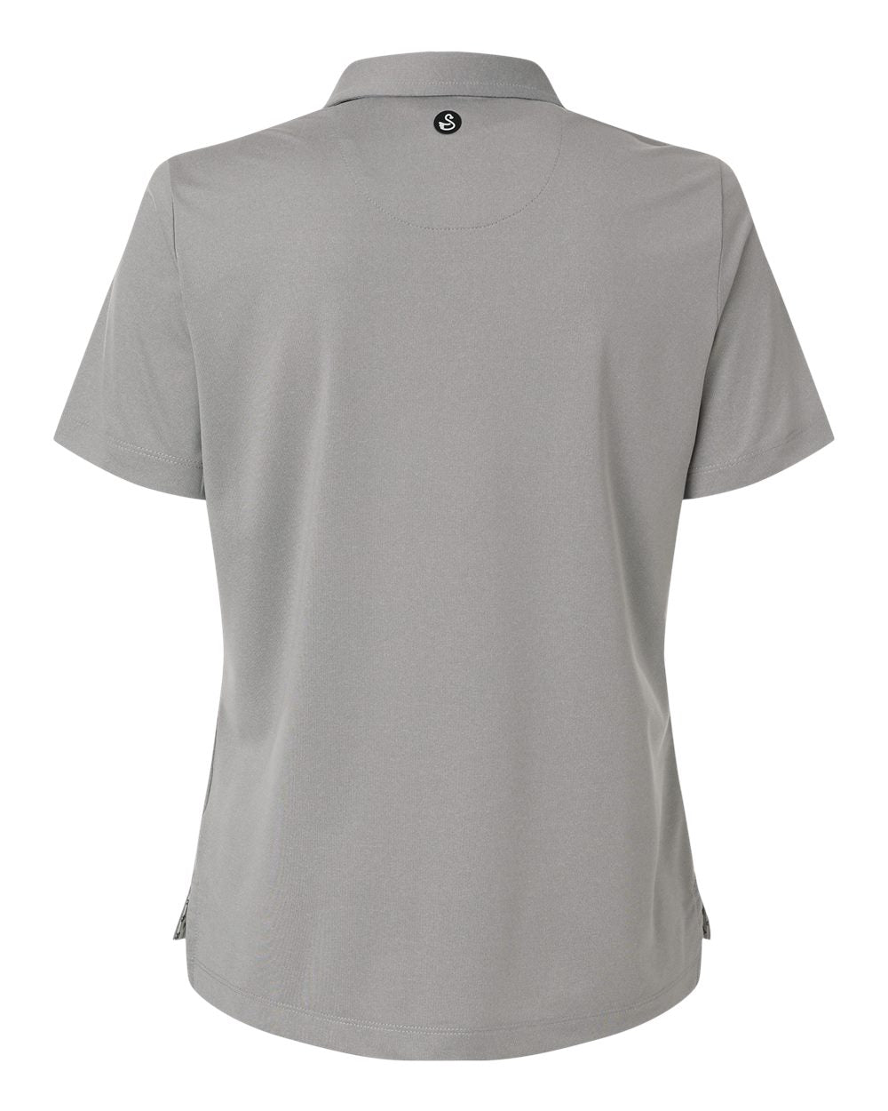 Rear View of Grey Heather Women's Ella Polo - SW2001L plain