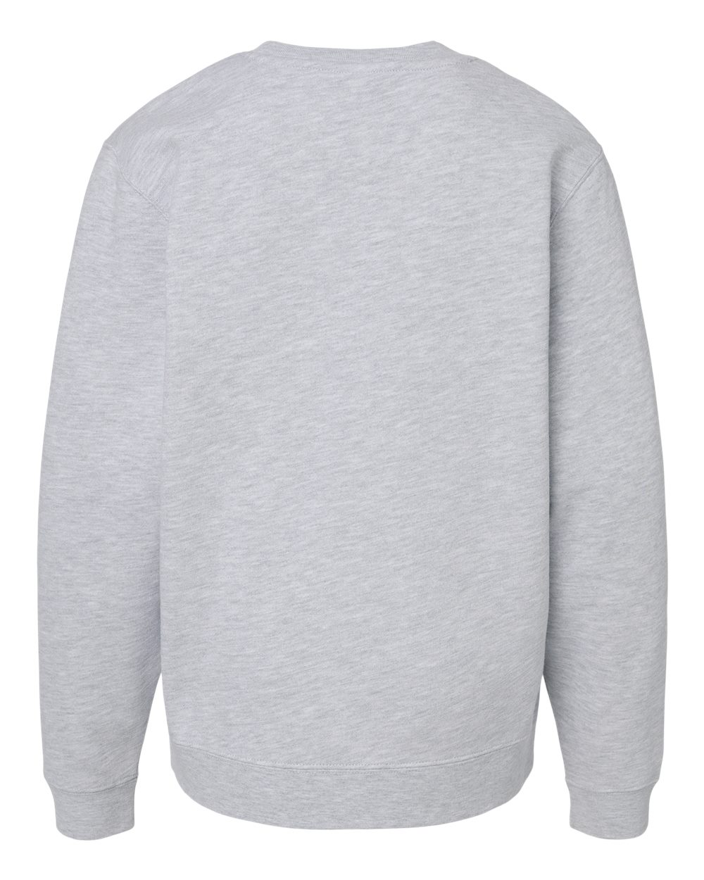 Rear View of Grey Heather Youth Midweight Crewneck Sweatshirt - SS3001Y plain