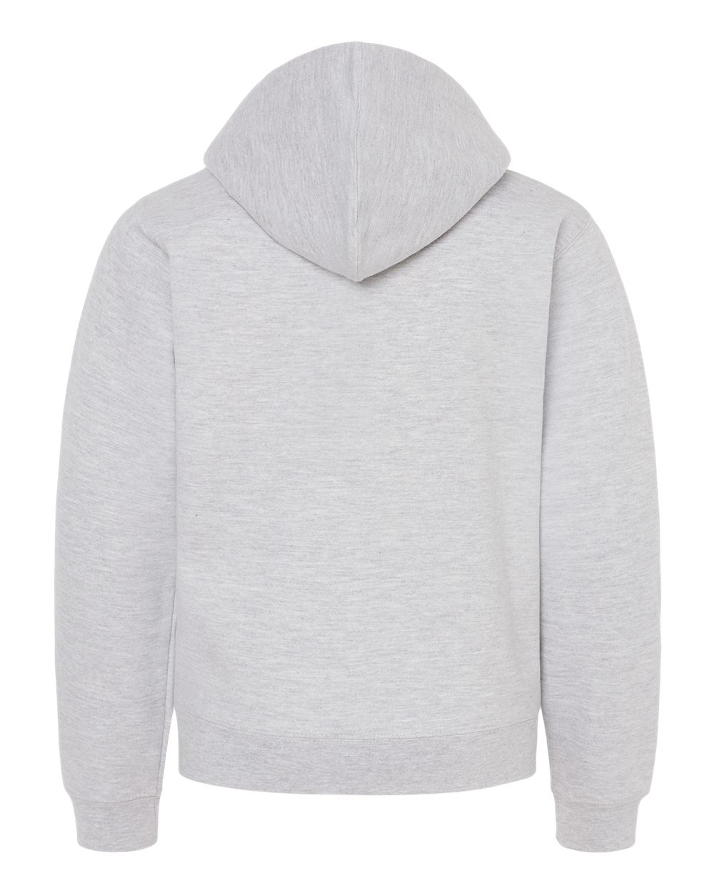 Front View of Grey Heather Youth Midweight Full-Zip Hooded Sweatshirt - SS4001YZ