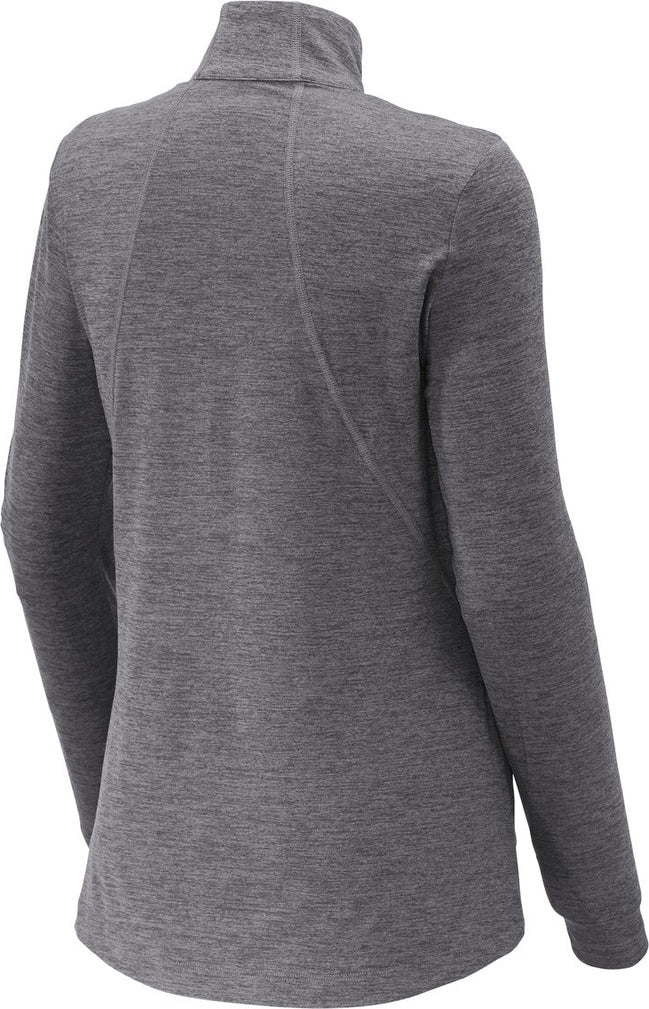 Rear View of Grey Hthr Sport-Tek Women's Exchange 1.5 Long Sleeve 1/2-Zip LST711