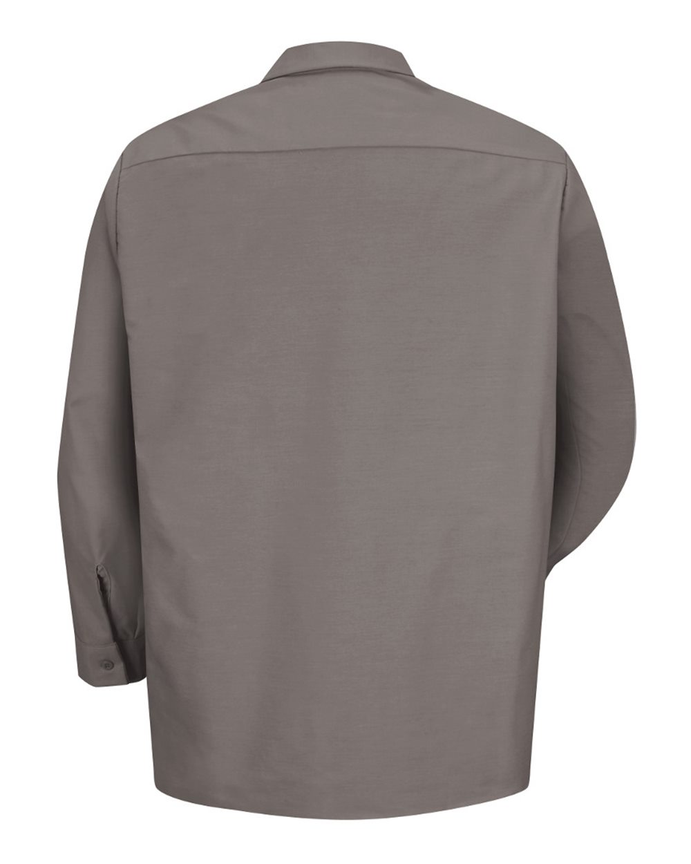 Front View of Grey Industrial Long Sleeve Work Shirt - Tall Sizes - SP14T