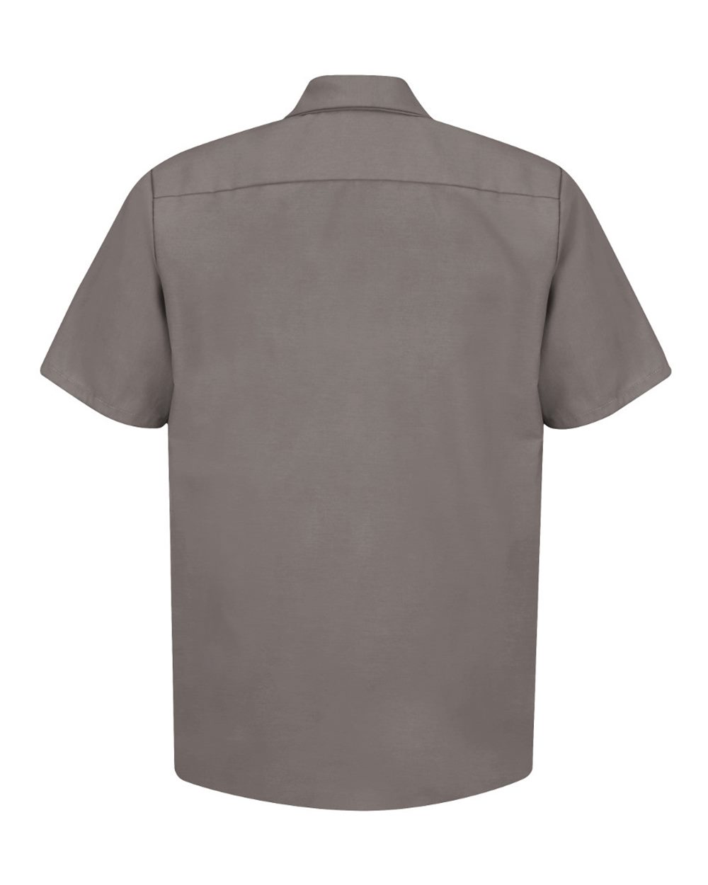 Front View of Grey Industrial Short Sleeve Work Shirt - SP24