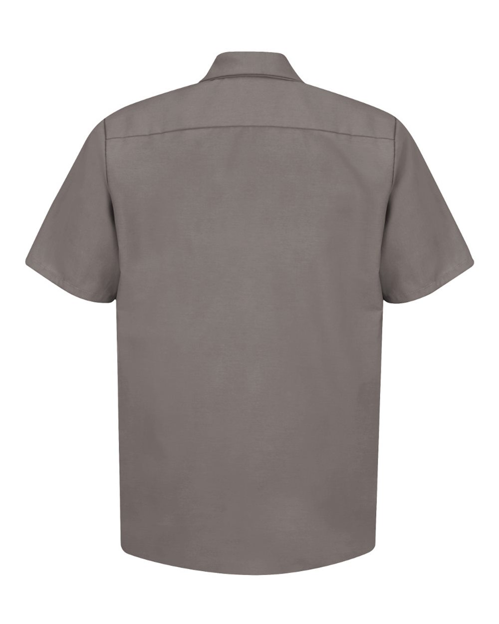 Front View of Grey Industrial Short Sleeve Work Shirt - Tall Sizes - SP24T