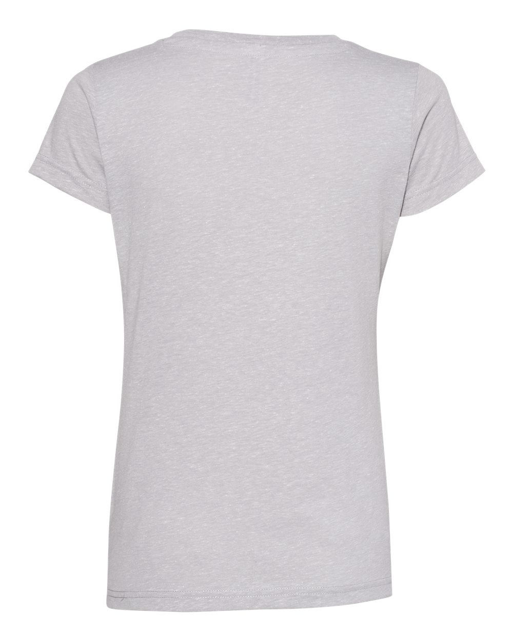 Front View of Grey Melange Women's Harborside Mélange V-Neck Tee - 3591