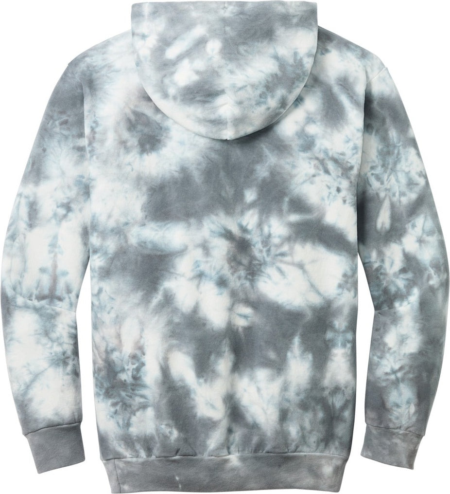 Rear View of Grey Port & Co Crystal Tie-Dye Pullover Hoodie PC144