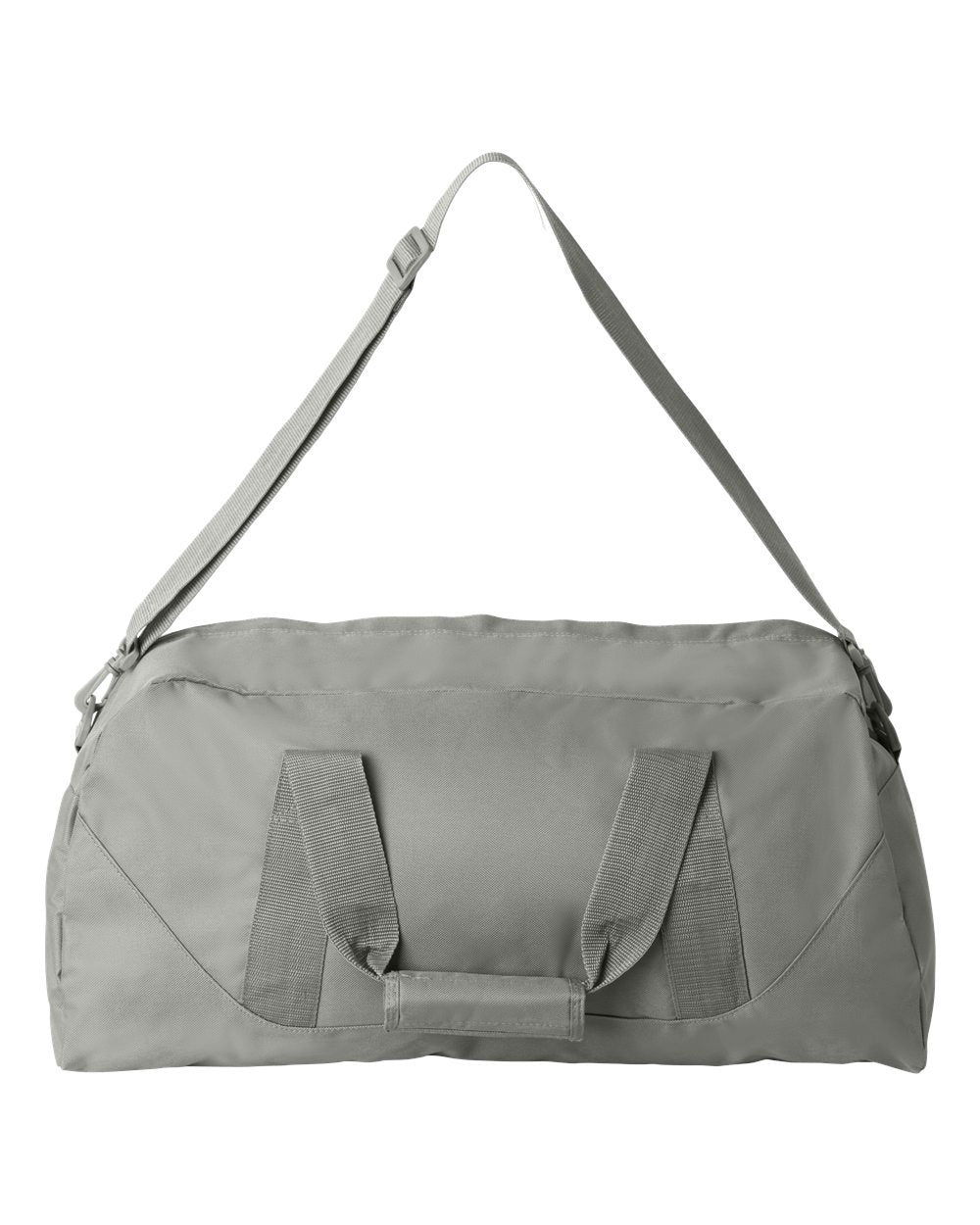 Front View of Grey Recycled 23 1/2" Large Duffel Bag - 8806