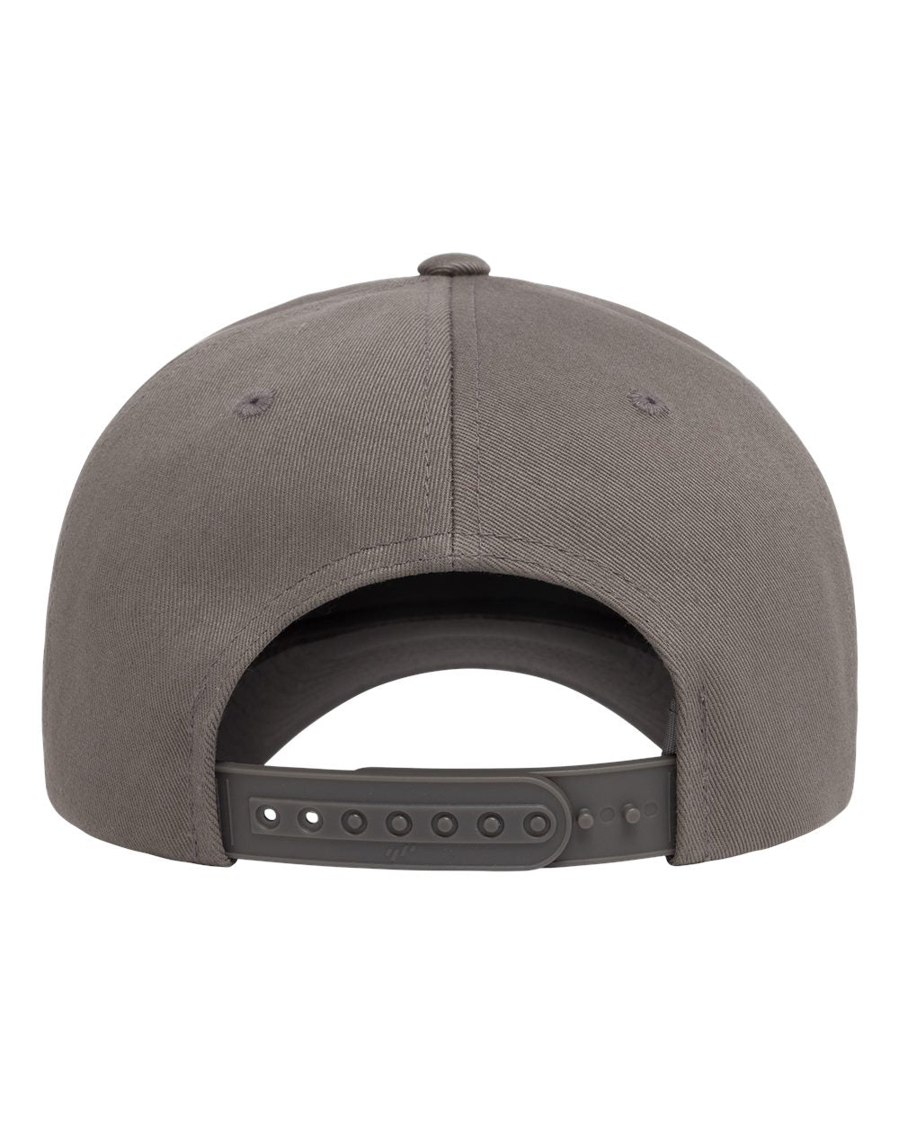 Rear View of Grey Retro Cotton Blend Five-Panel Rope Cap - 5079BD plain