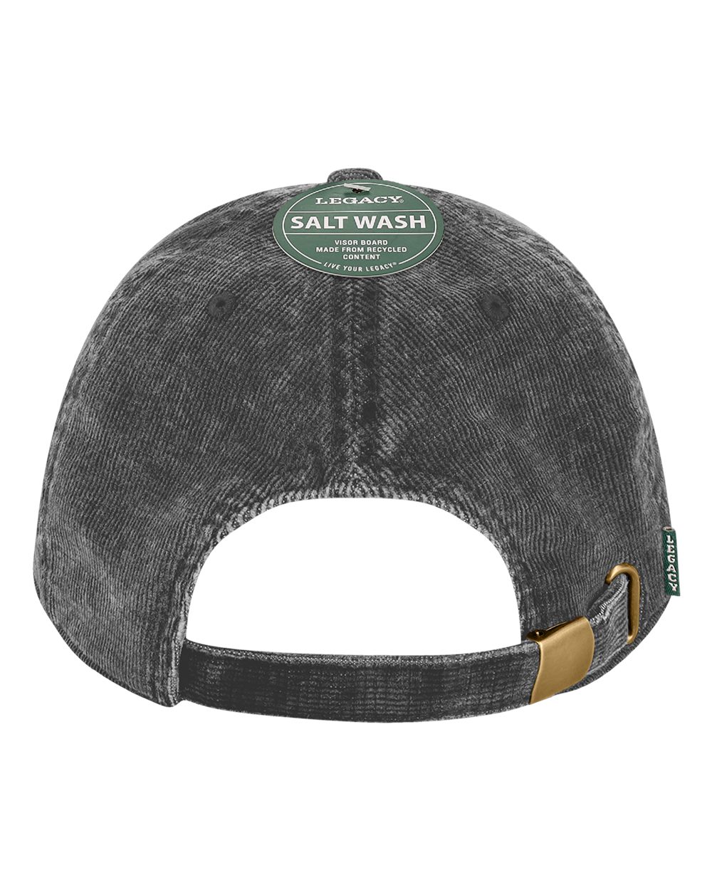 Rear View of Grey Salt Wash Corduroy Cap - SALT