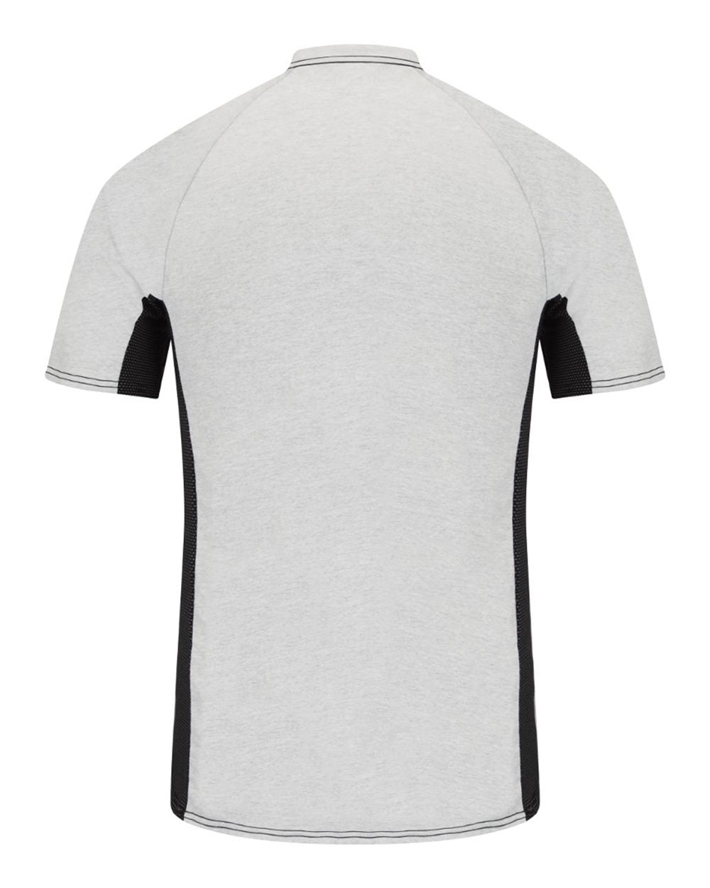 Rear View of Grey Short Sleeve FR Two-Tone Base Layer with Concealed Chest Pocket- EXCEL FR - MPS4 plain