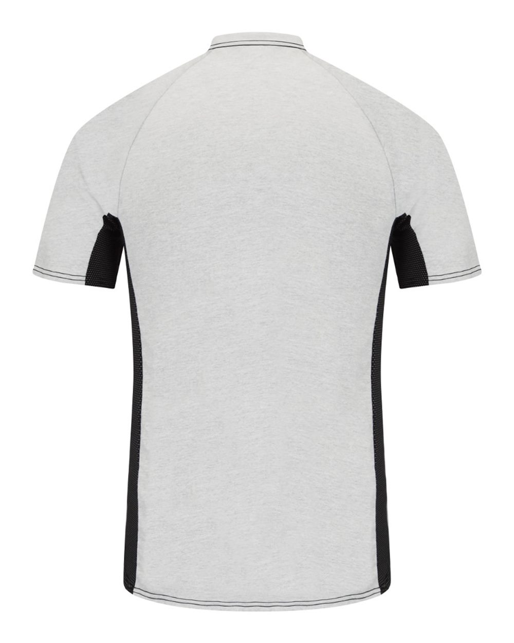 Rear View of Grey Short Sleeve FR Two-Tone Base Layer with Concealed Chest Pocket- EXCEL FR - MPS4 plain