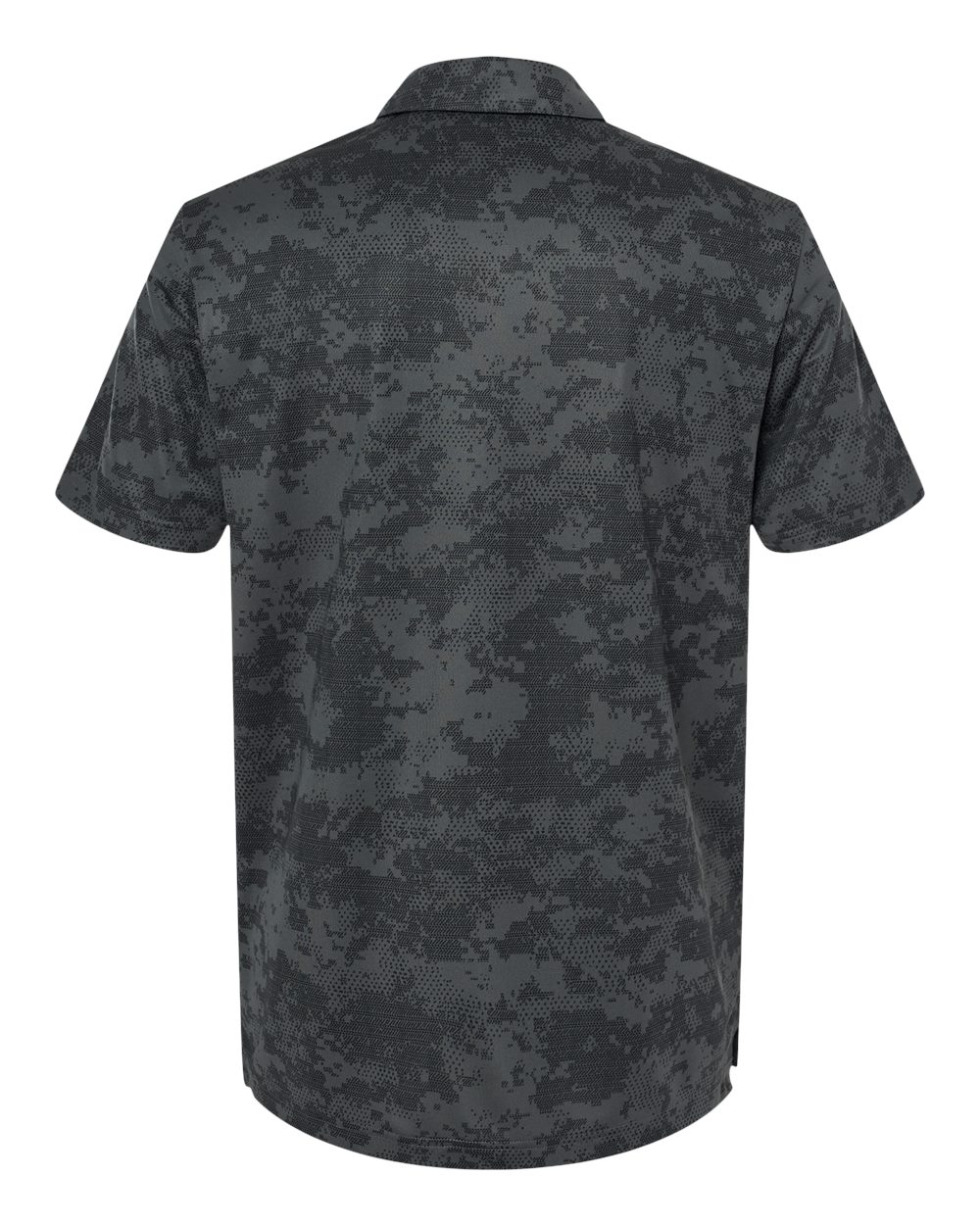 Rear View of Grey Six Camo Polo - A550