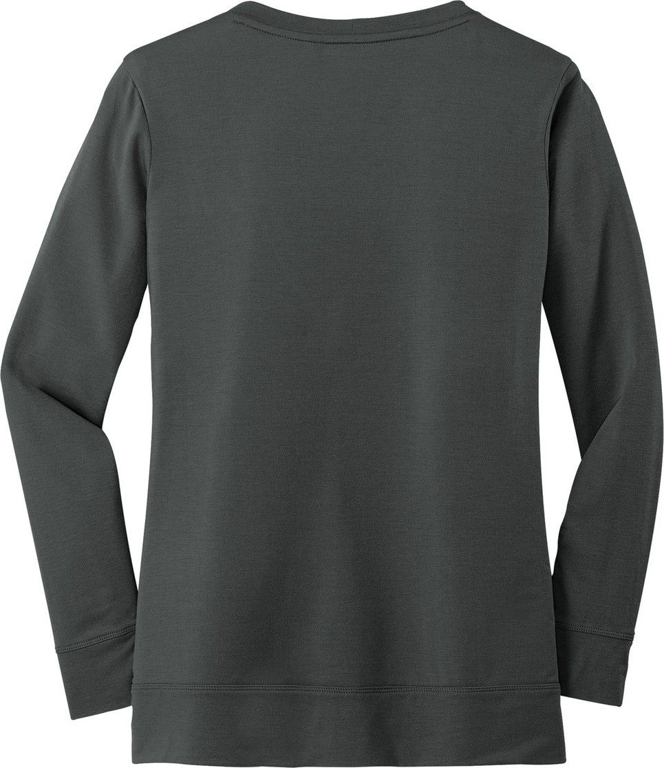 Rear View of Grey Smoke Port Authority Women's Concept Cardigan. L545