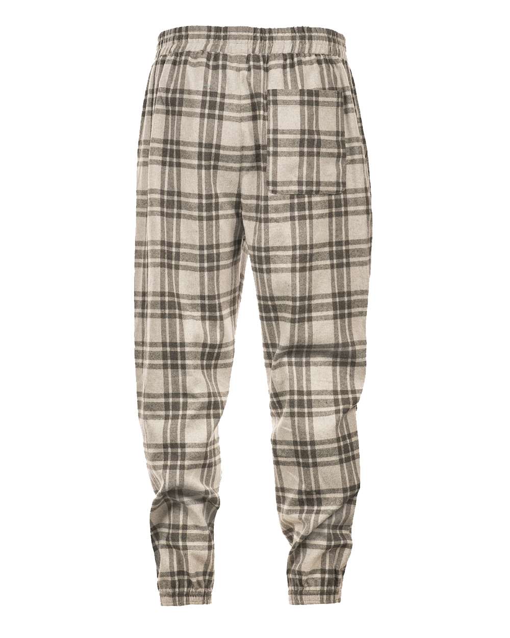 Front View of Grey/ Steel Flannel Joggers - 8810