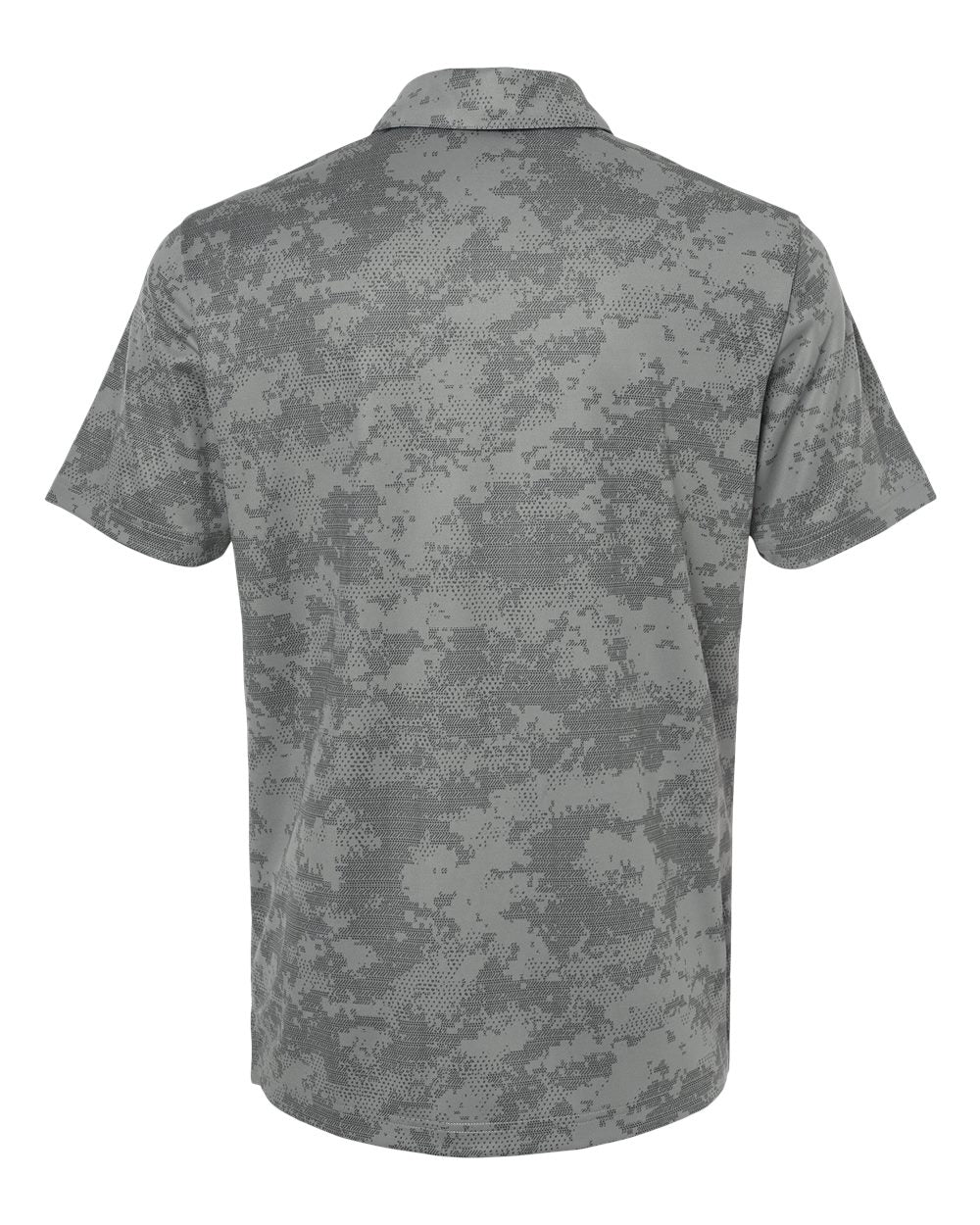 Front View of Grey Three Camo Polo - A550