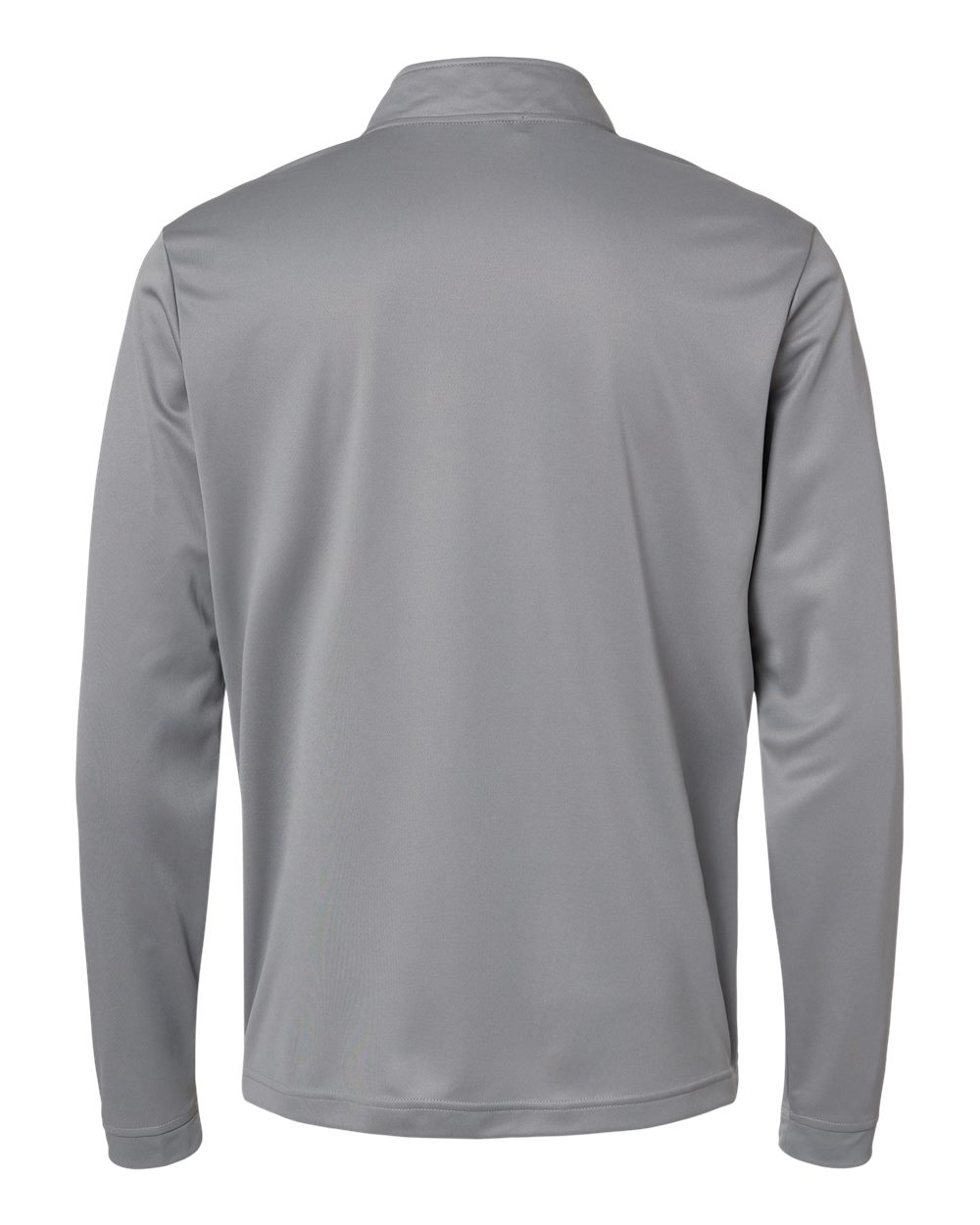 Front View of Grey Three Lightweight Quarter-Zip Pullover - A401