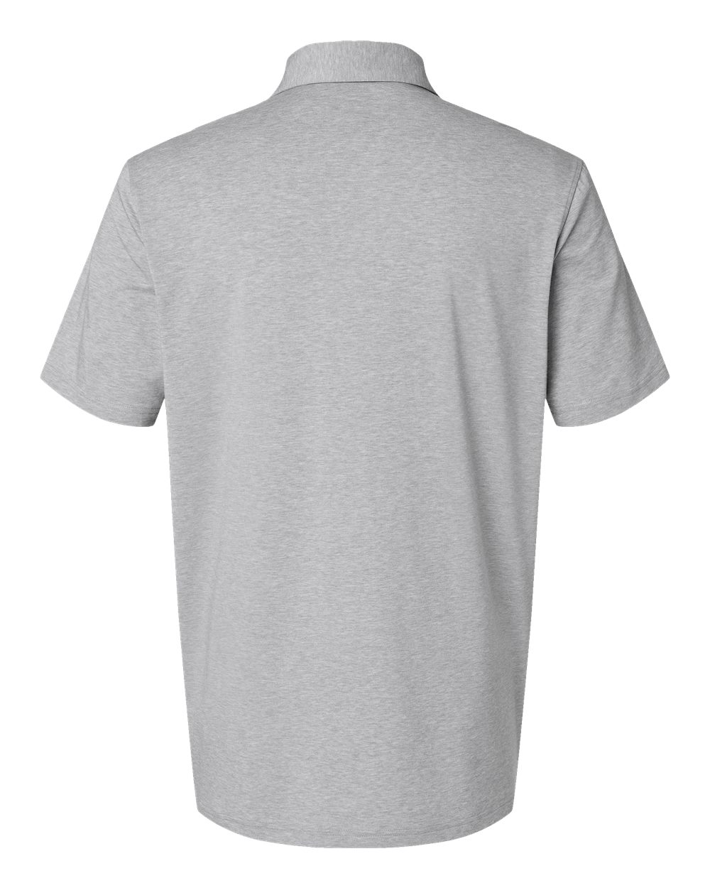 Front View of Grey Three Melange Blend Polo - A590