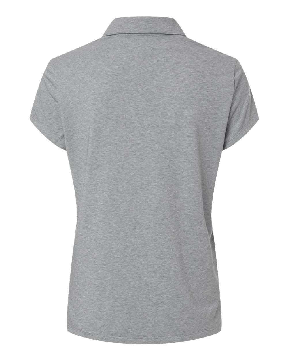 Front View of Grey Three Melange Women's Blend Polo - A690