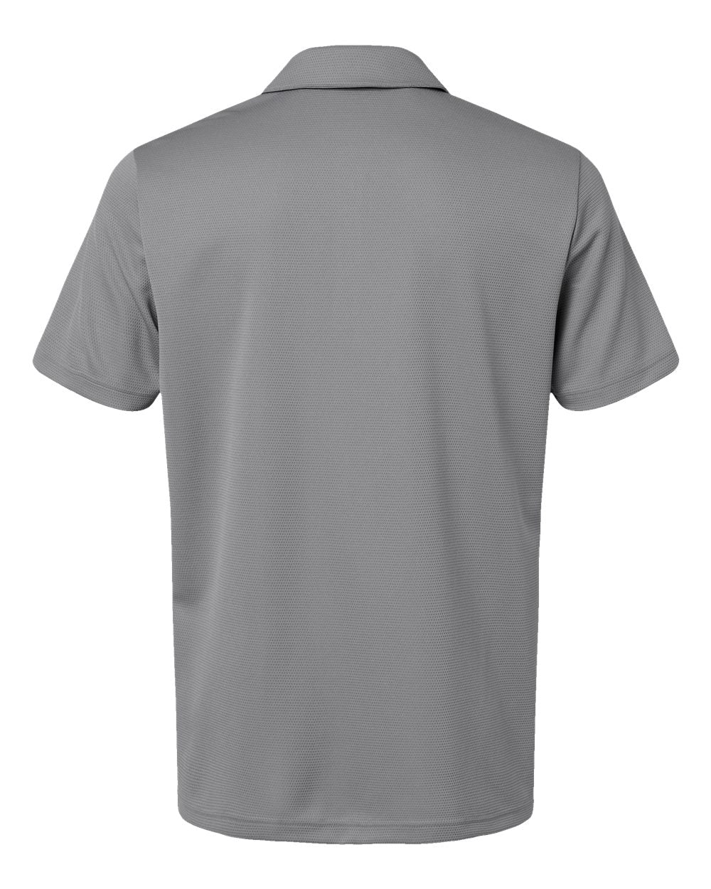 Front View of Grey Three Micro Pique Polo - A580
