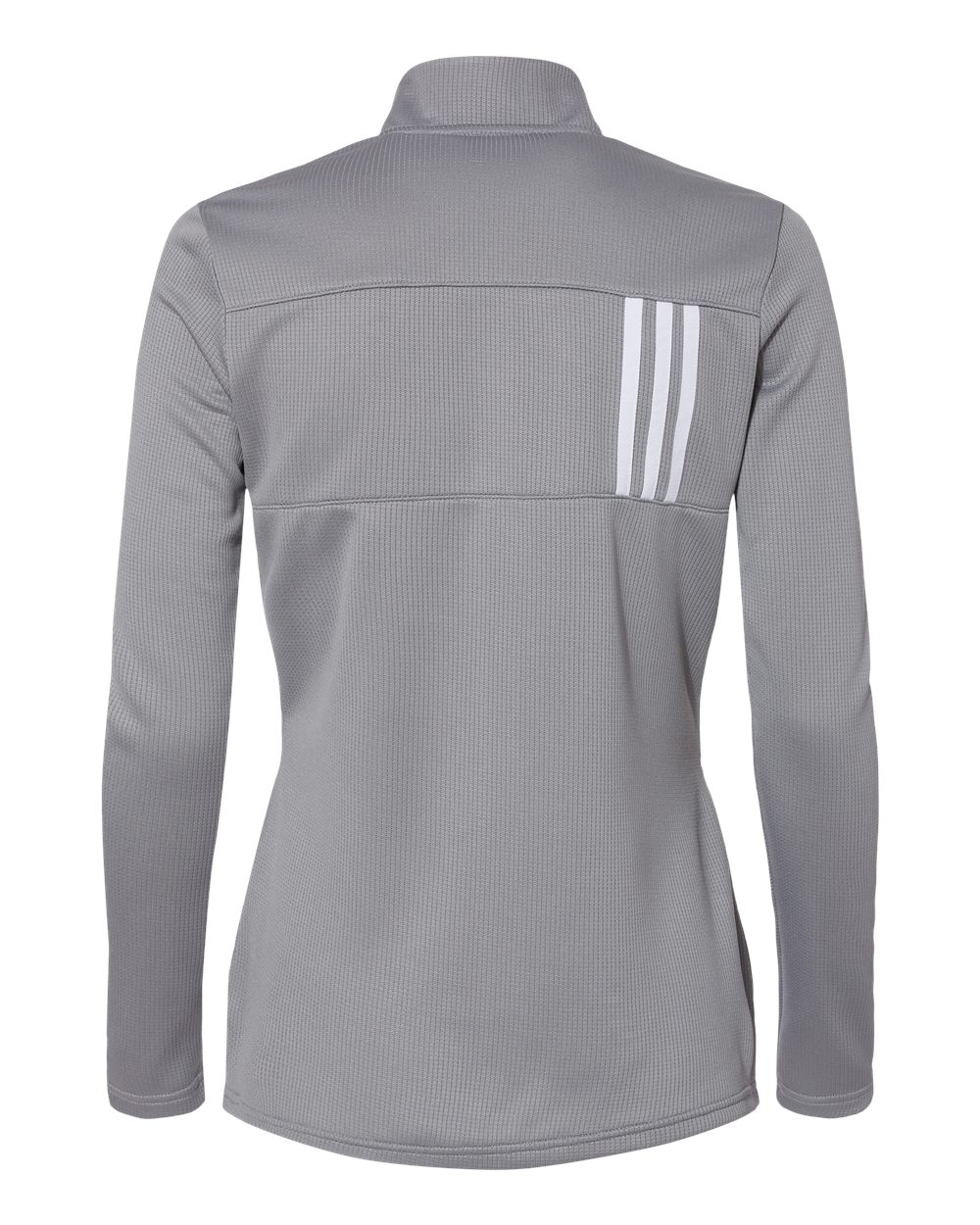 Front View of Grey Three/ White Women's 3-Stripes Double Knit Full-Zip - A483