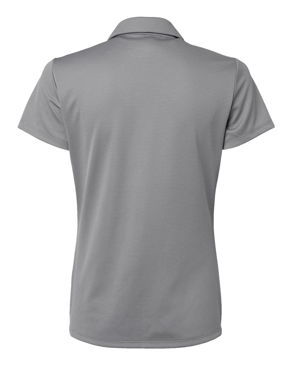 Front View of Grey Three Women's Micro Pique Polo - A581