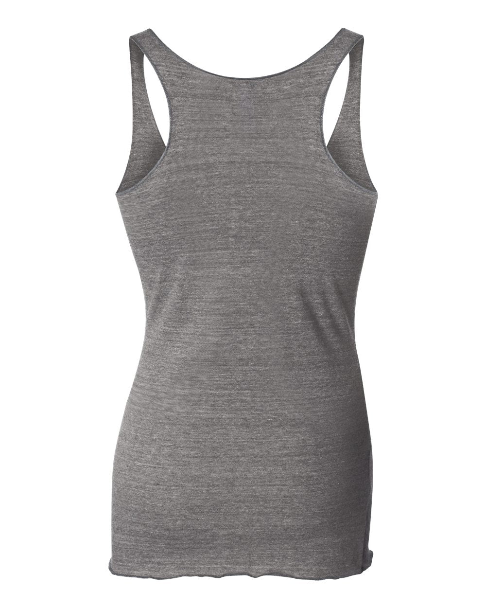 Rear View of Grey Triblend Women&#39;s Triblend Racerback Tank - 8430