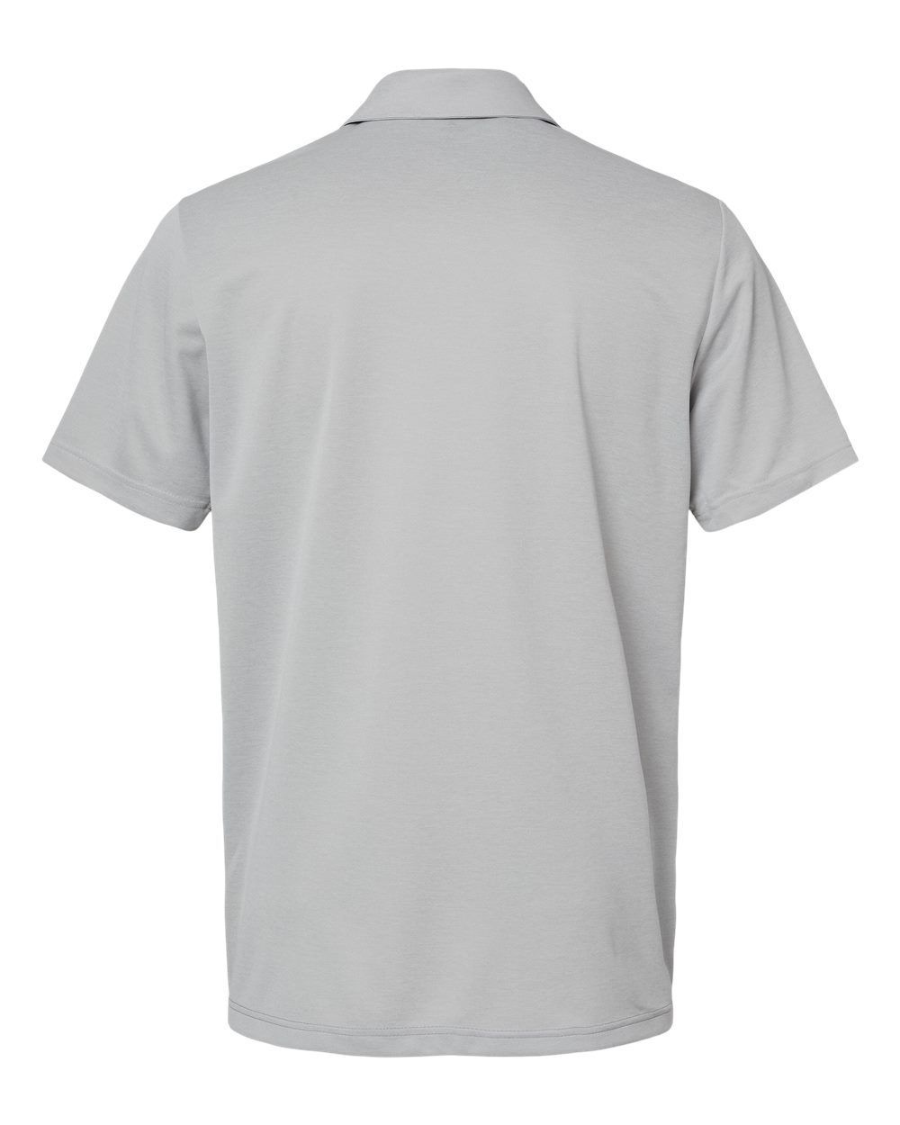 Front View of Grey Two Heather/ Collegiate Navy Heather Heathered Colorblocked 3-Stripes Polo - A508