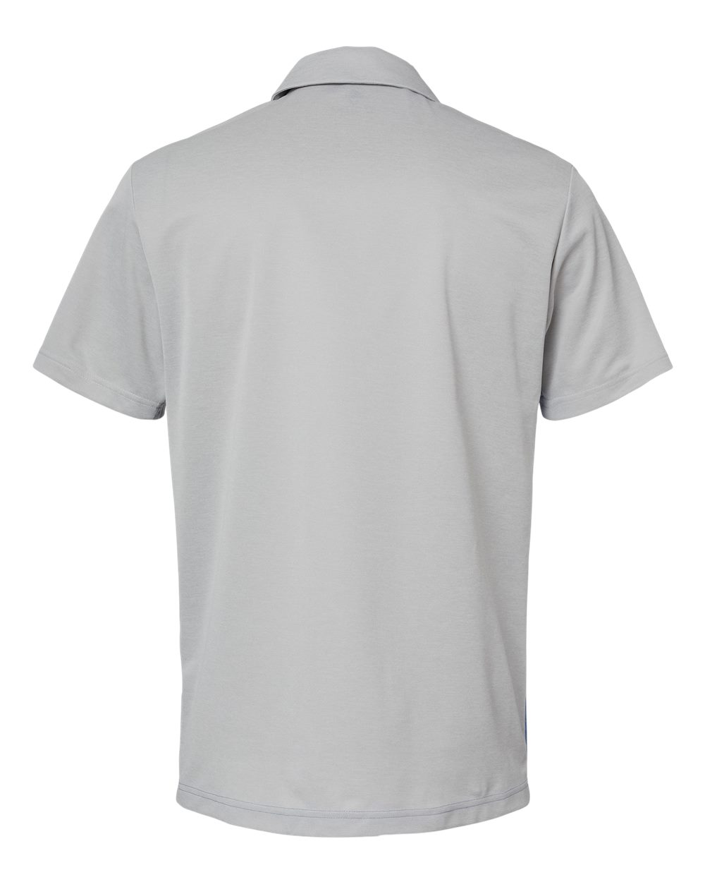 Front View of Grey Two Heather/ Collegiate Royal Heather Heathered Colorblocked 3-Stripes Polo - A508