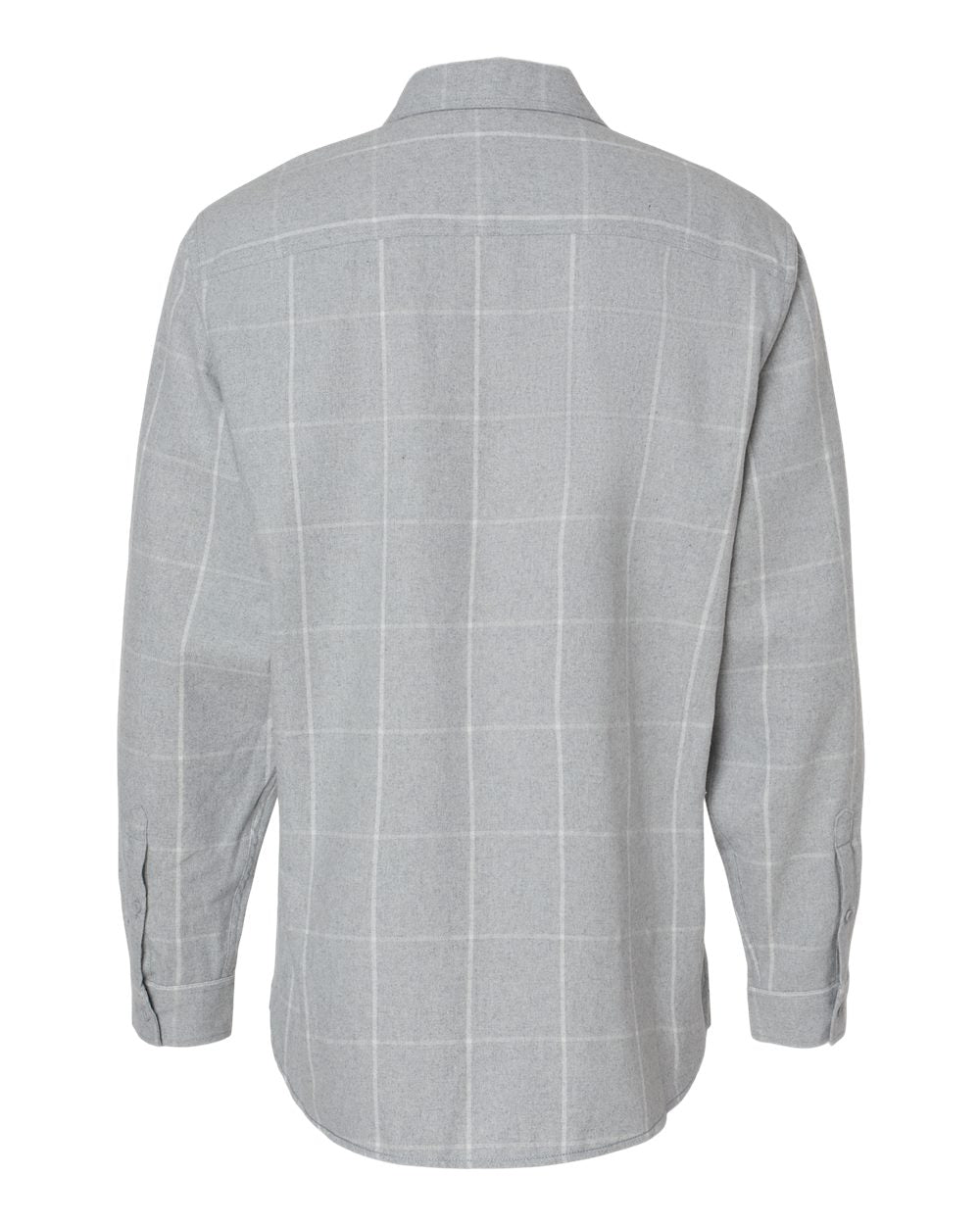 Rear View of Grey/ White Yarn-Dyed Flannel Shirt - 8210