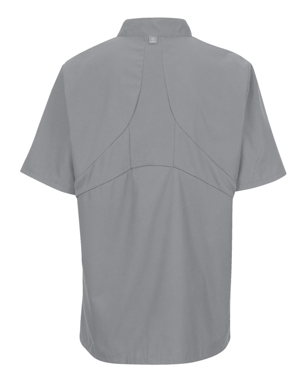 Rear View of Grey Women&#39;s Mimix™ Short Sleeve Chef Coat with OilBlok - 045X