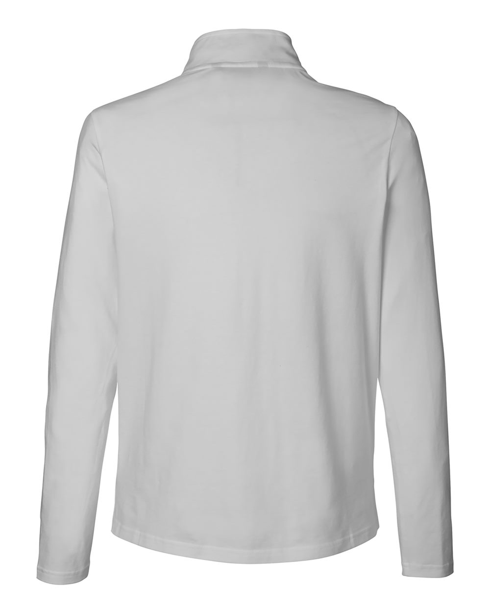 Rear View of Grey Women's Raleigh Stretch Quarter-Zip Pullover - DG425W