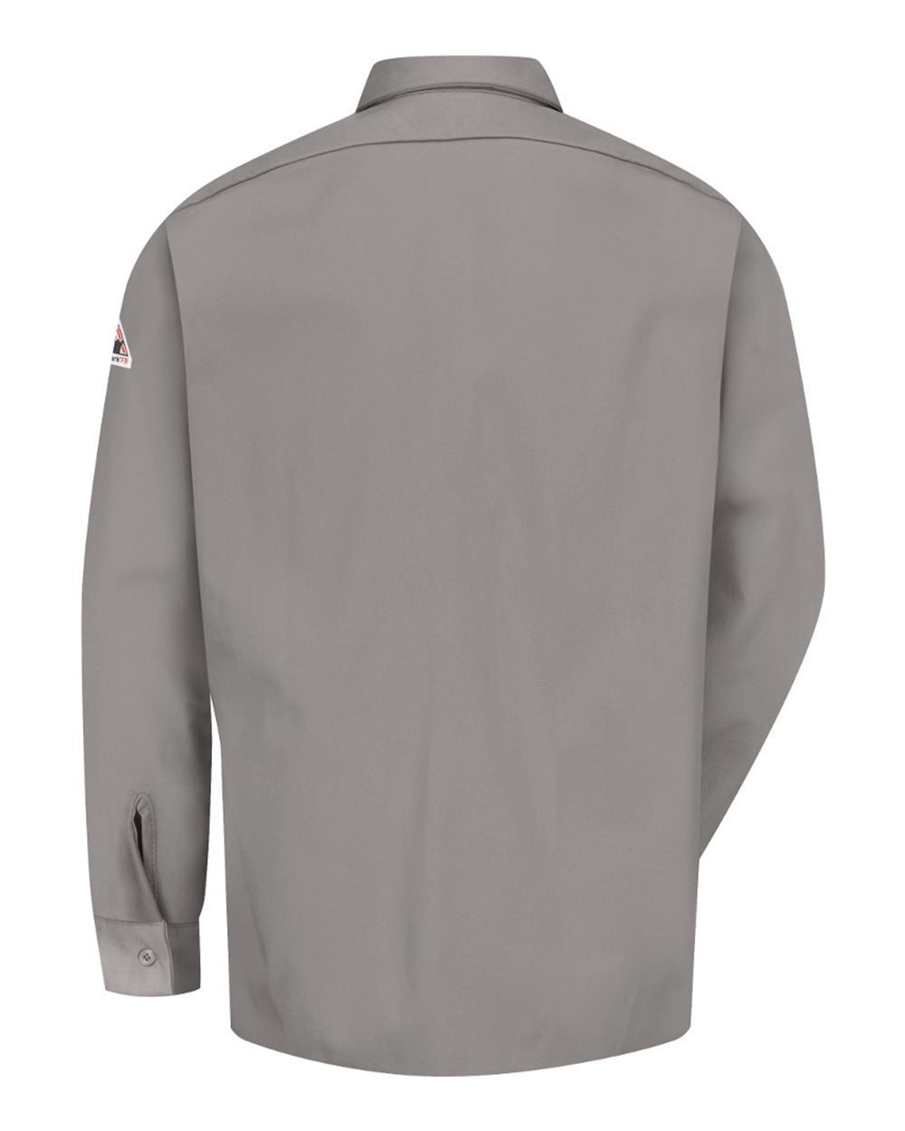 Rear View of Grey Work Shirt - EXCEL FR® ComforTouch - Tall Sizes - SLW2T plain