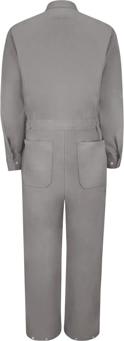 Front View of Grey Zip-Front Cotton Coverall - CC18