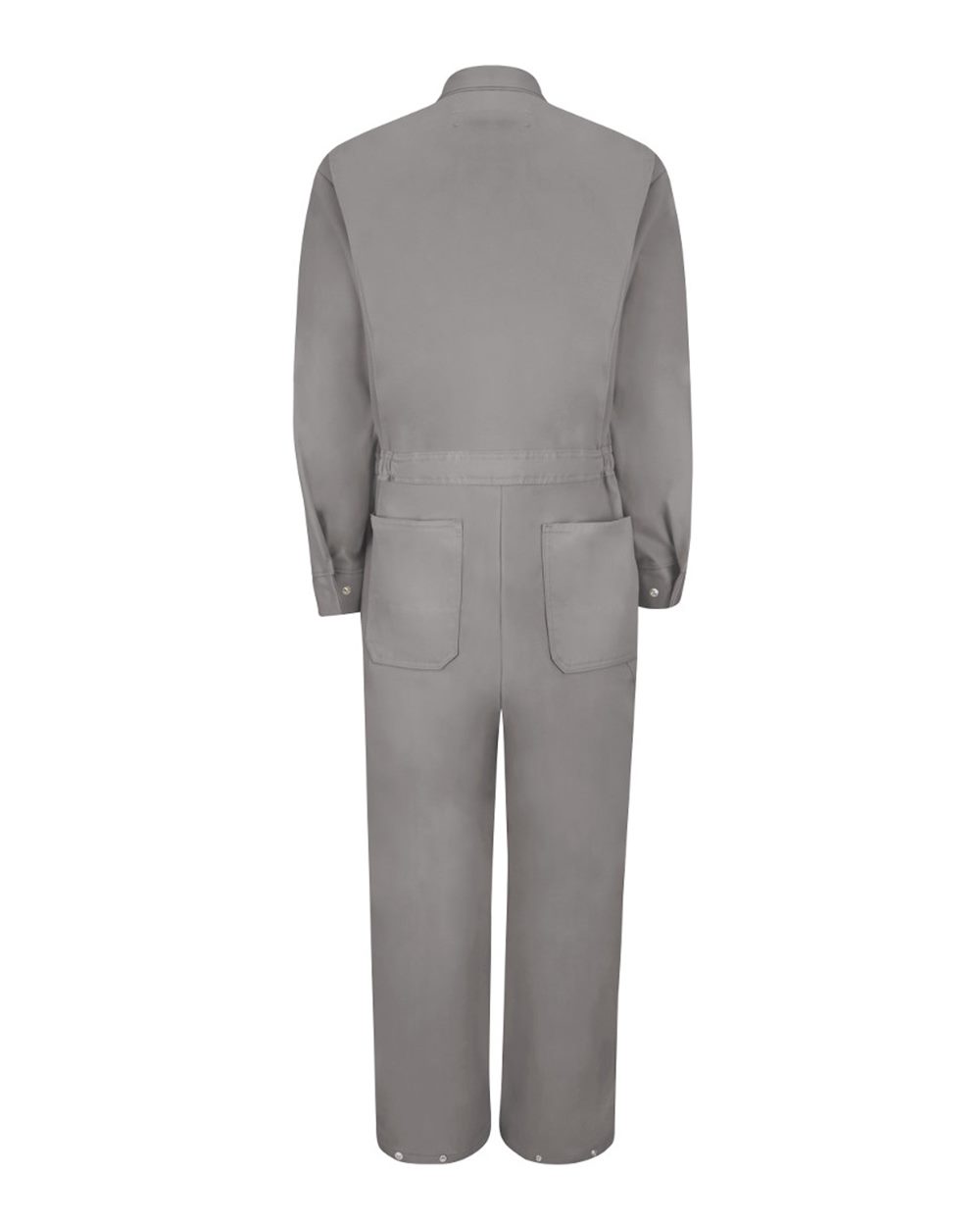 Front View of Grey Zip-Front Cotton Coverall - CC18