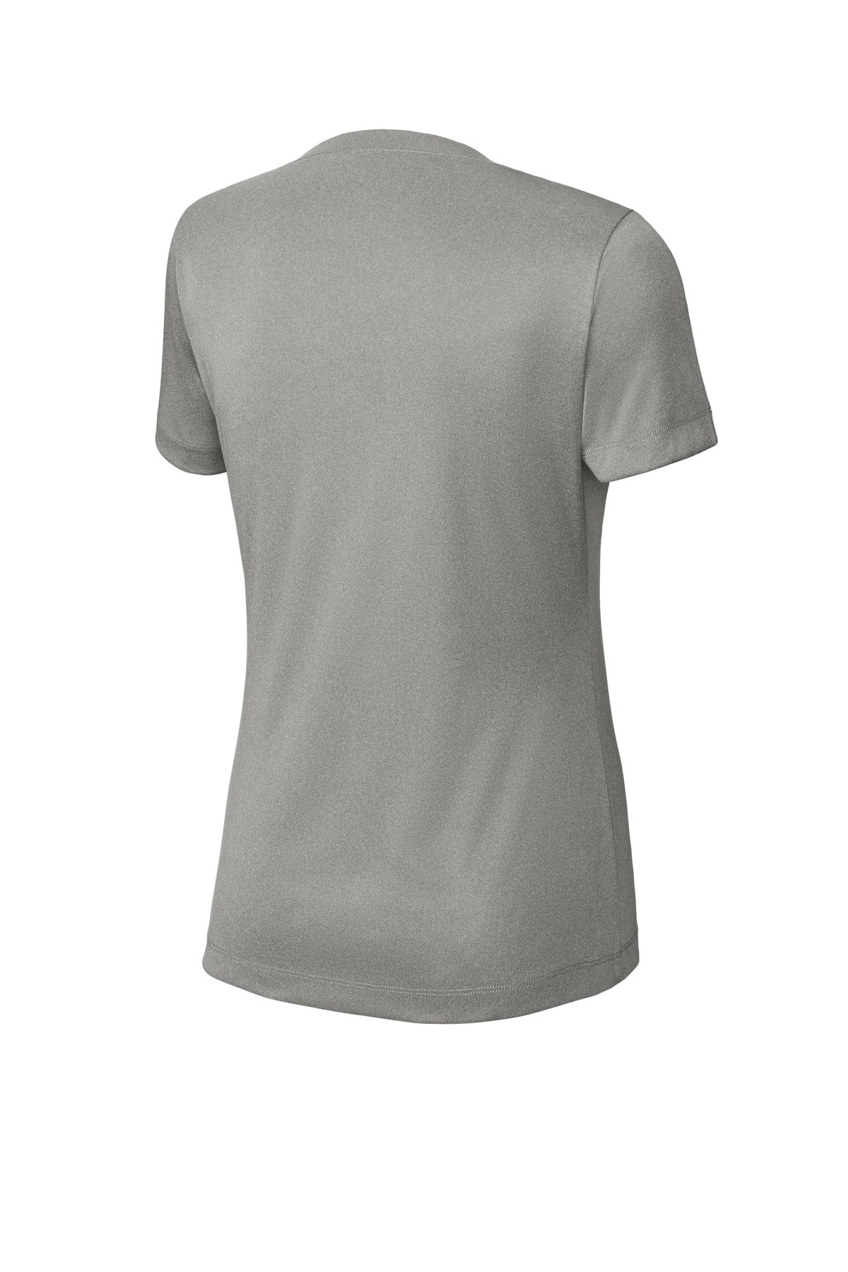 Front View of GryConHthr Sport-Tek Women's PosiCharge Competitor V-Neck Tee. LST353