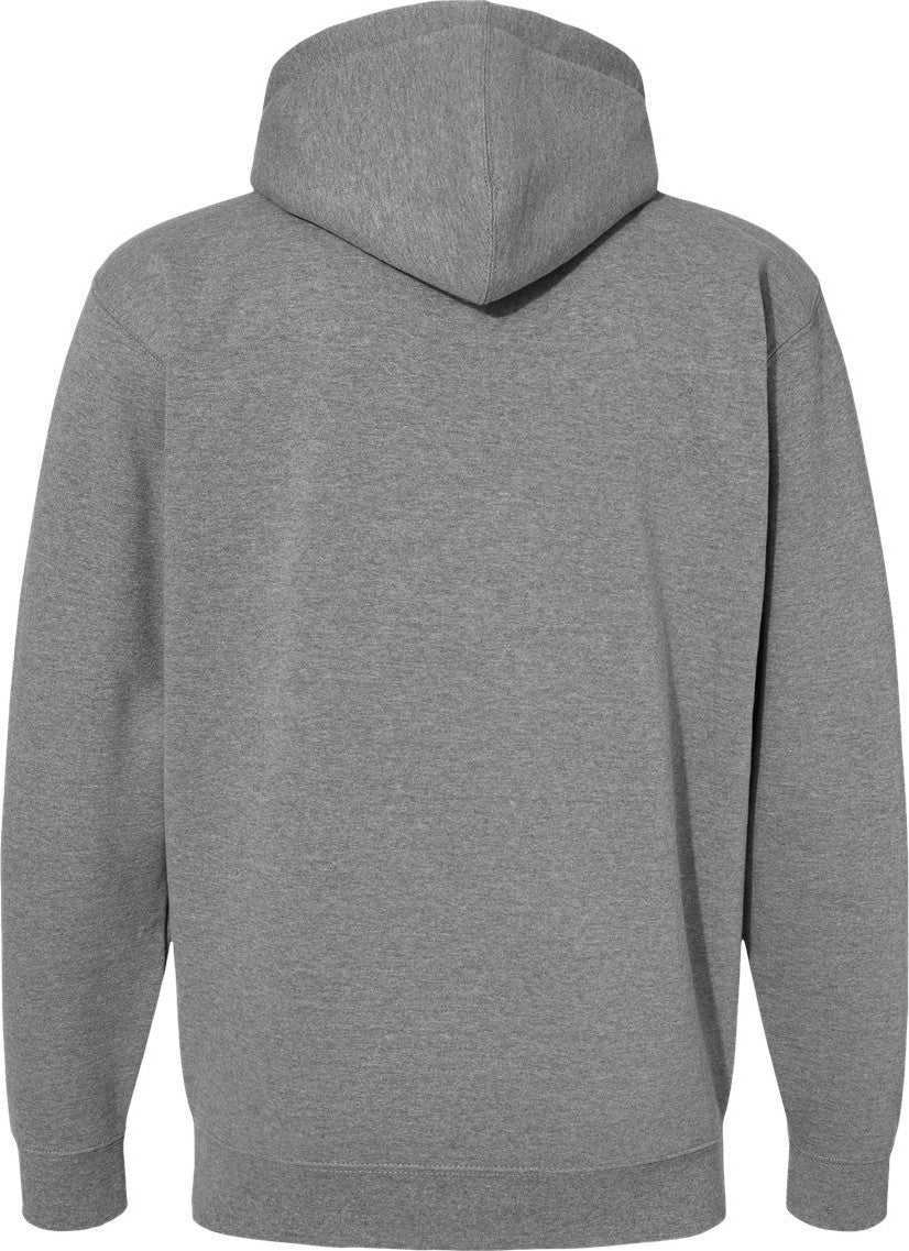 Front View of Gunmetal Heather Heavyweight Full-Zip Hooded Sweatshirt - IND4000Z