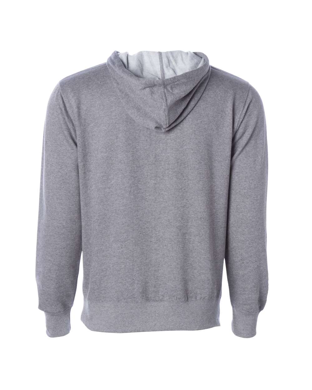 Front View of Gunmetal Heather Midweight Hooded Sweatshirt - SS4500