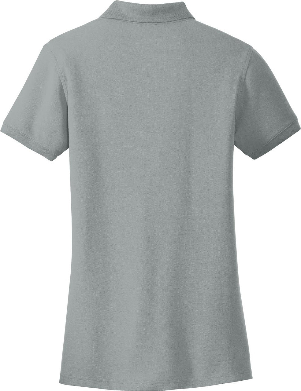Front View of Gusty Grey Port Authority Women's Core Classic Pique Polo. L100