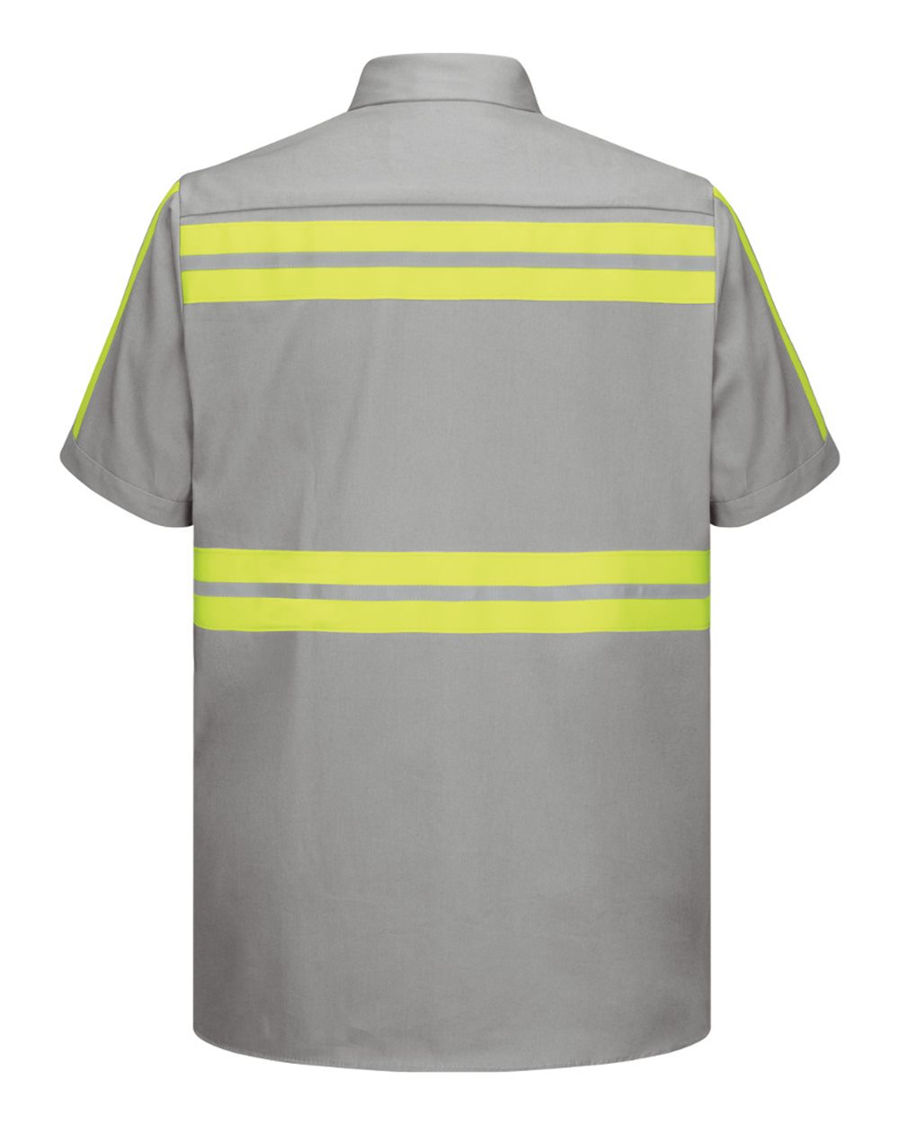 Front View of GY-Grey Enhanced Visibility Short Sleeve Cotton Work Shirt - SC40E