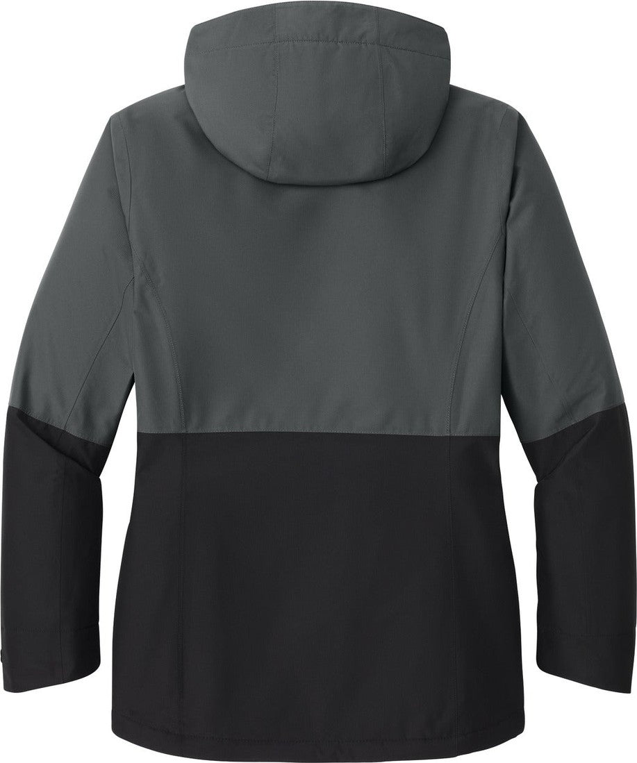 Front View of GySt/DpBlk Port Authority Women's Insulated Heavy Ripstop Jacket L721