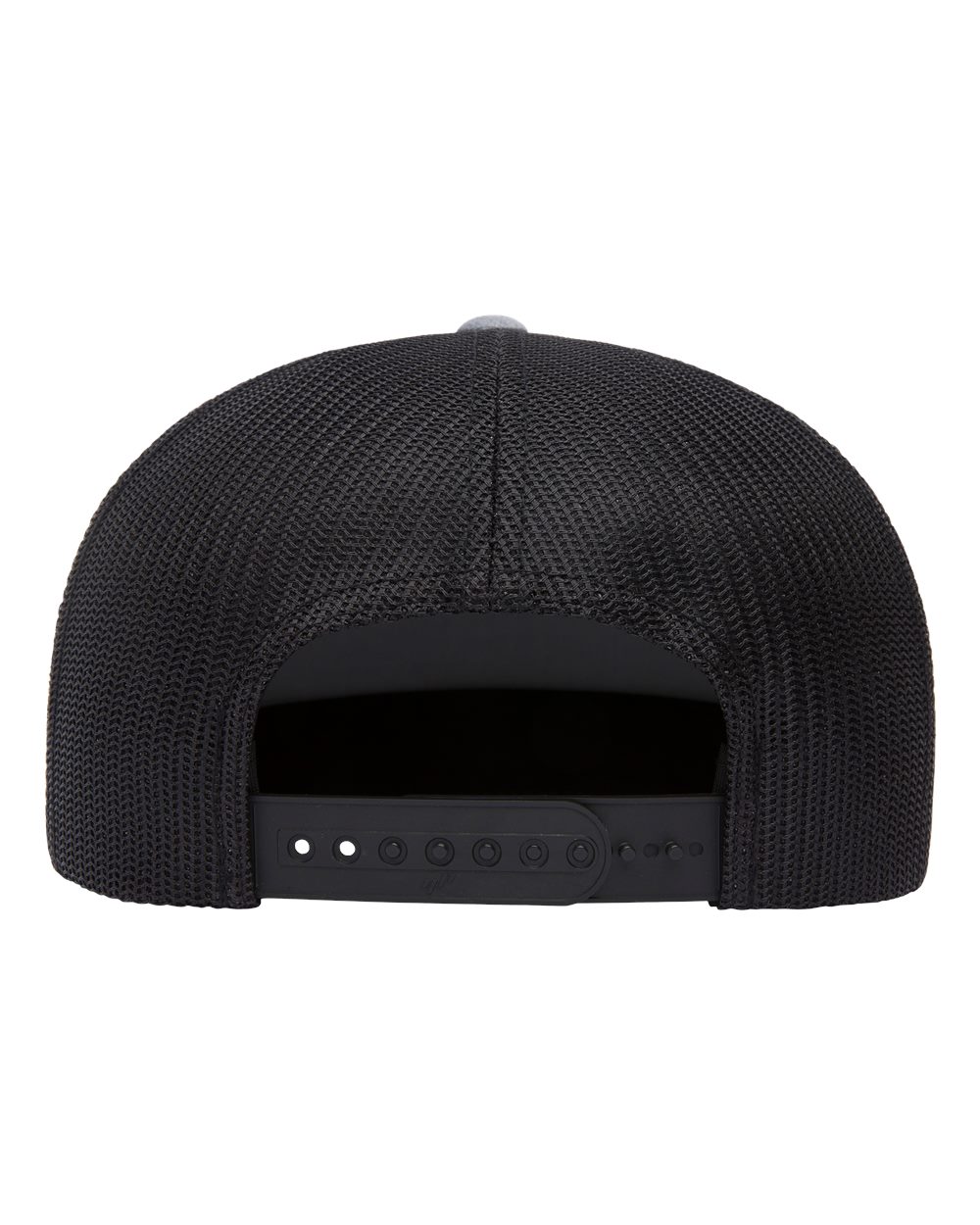 Front View of Heather/ Black Five-Panel Classic Trucker Cap - 6006