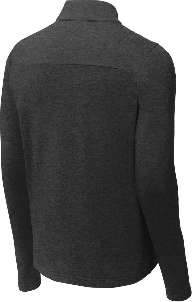 Rear View of Heather Black Sport-Tek Lightweight French Terry 1/4-Zip Pullover. ST273